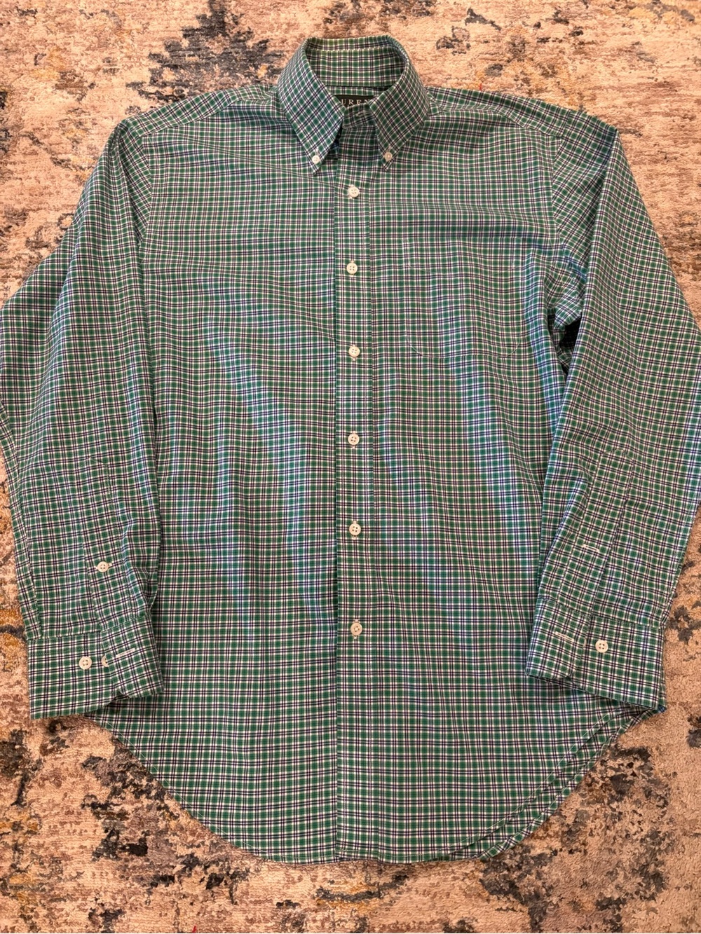 Lauren Ralph Lauren Green Tag Long Sleeve Button Shirt Men's M Plaid